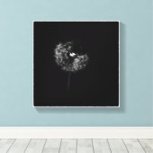 ミニマルなタンポポが白と黒のシードに移行 キャンバスプリント (インサイチュ (ウッドフロア))