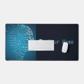 ミニマルなダイナミックAI抽象芸術特異点 デスクマット (キーボード&マウス)