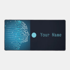 ミニマルなダイナミックAI抽象芸術特異点 デスクマット