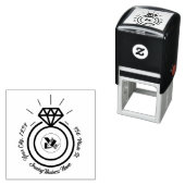 ミニマルなダイヤモンドジュエリーのビジネスロゴとアドレス セルフインキングスタンプ (インサイチュ)