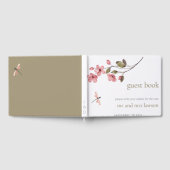 ミニマルなダスティピンクのトンボの花 ゲストブック (全面)