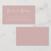 ミニマルなダスティピンク色のベビーカード エンクロージャーカード (正面/裏面)