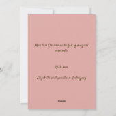 ミニマルなダスティピンク茶色のクリスマスツリーの写真 シーズンカード (裏面)