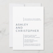 ミニマルなダスティブルーの孤立した名結婚前 招待状 (正面)
