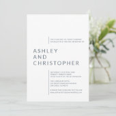 ミニマルなダスティブルーの孤立した名結婚前 招待状 (スタンド正面)