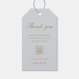 ミニマルなダスティブルーモダンが中国の有難う ギフトタグ