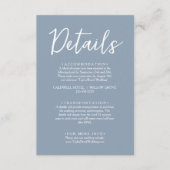ミニマルなダスティブルー結婚書道の詳細 エンクロージャーカード (正面)