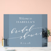 ミニマルなダスティーブルーのウェディングシャワーウェルカム アクリルサイン (ウェディング)