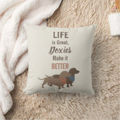 ミニマルなダックスフントのシルエットのカスタムな引用文 クッション (ブランケット)