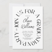 ミニマルなダブルアーチ卒業パーティーの写真 招待状 (正面)