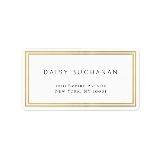 ミニマルなダブル金ゴールドフレーム戻りラベル ラベル (正面)