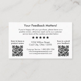 ミニマルなダブルQRコードありがとうご挿入カード 名刺