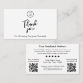 ミニマルなダブルQRコードありがとうご挿入カード 名刺 (正面/裏面)