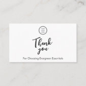 ミニマルなダブルQRコードありがとうご挿入カード 名刺 (正面)