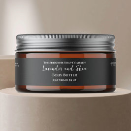 ミニマルなダークグレー化粧品の瓶ラベル ラップアラウンド宛名ラベル