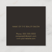 ミニマルなダークグレー金ゴールド口紅メイクアップアーティスト スクエア名刺 (裏面)