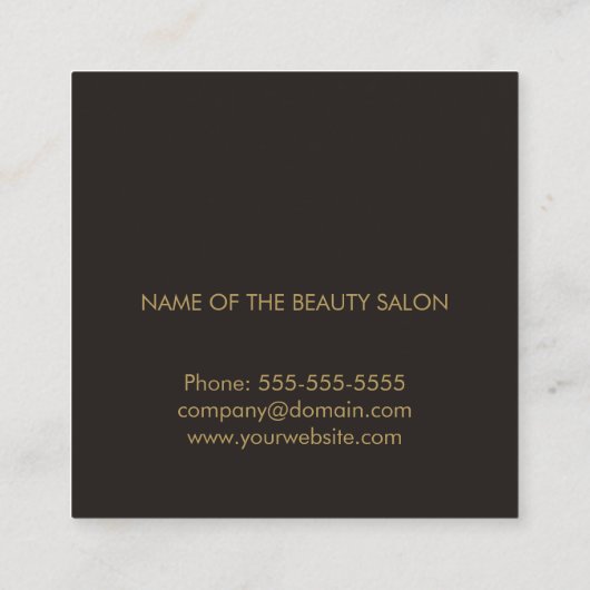 ミニマルなダークグレー金ゴールド口紅メイクアップアーティスト スクエア名刺 (裏面)