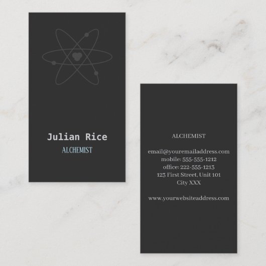 ミニマルなダークグレー 名刺 (正面/裏面)