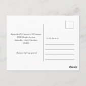 ミニマルなダークセージ我々は新しい家を移動 ポストカード (裏面)