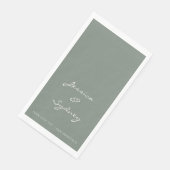 ミニマルなダークセージ緑結婚のスクリプカスタムト (コーナー)