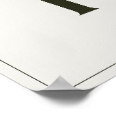 ミニマルなダークパイングリーン"HO HO HO"グラフィック壁 ポスター (角)