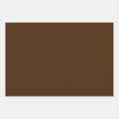 ミニマルなダークブラウン無地のカラークリスマス ラッピングペーパーシート (正面3)