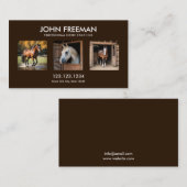 ミニマルなダークブラウン馬の写真ウマ科の 名刺 (正面/裏面)