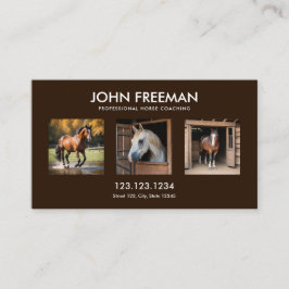 ミニマルなダークブラウン馬の写真ウマ科の 名刺