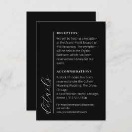 ミニマルなダークブラックと結婚ホワイトの情報 エンクロージャーカード