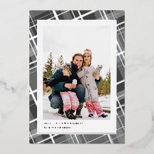 ミニマルなチェック柄 1枚の写真 グレー 縦 実物