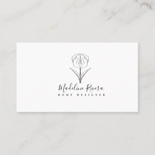 ミニマルなチューリップデザイナー名刺 名刺 (正面)