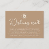 ミニマルなテディベアよく赤ちゃんシャワーを望む エンクロージャーカード (正面)