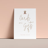 ミニマルなテディベア赤ちゃんシャワーカードとギフト ポスター