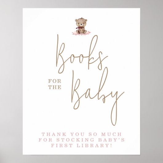 ミニマルなテディベア赤ちゃんシャワーベビー ポスター (正面)