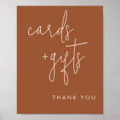 ミニマルなテラコッタカードとギフトサイン ポスター (正面)