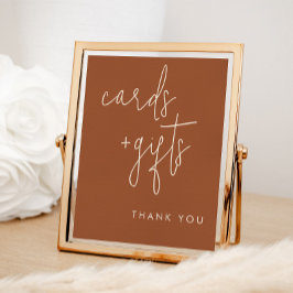 ミニマルなテラコッタカードとギフトサイン ポスター