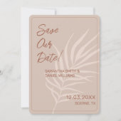 ミニマルなテラコッタ結婚ボホの写真 招待状 (正面)