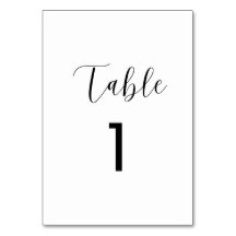 ミニマルなテーブルナンバーカード