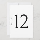 ミニマルなテーブルナンバー ウェディング シーティングチャート カード (正面)