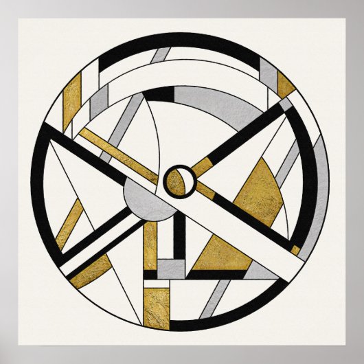 ミニマルなデコ円形ジオメトリ ポスター (正面)