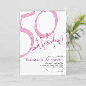 ミニマルなデザインでおしゃれな50歳の誕生日お祝い 招待状 (スタンド正面)