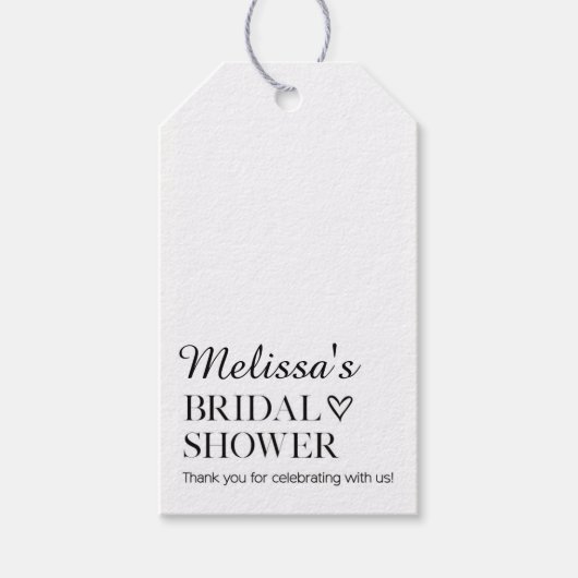 ミニマルなデザインのウェディングシャワーギフトタグ ギフトタグ (正面)