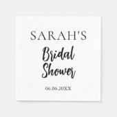 ミニマルなデザインのウェディングシャワーナプキン スタンダードカクテルナプキン (正面)