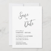 ミニマルなデザインの結婚式お知らせカード セーブザデート (正面)