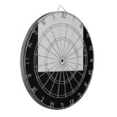 ミニマルなデザインの黒フレームの投げ矢板 ダーツボード (正面左)