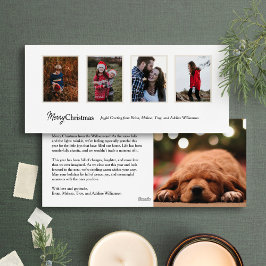 ミニマルなデザインの４枚の写真を使ったホリデー・クリスマスカード シーズンカード