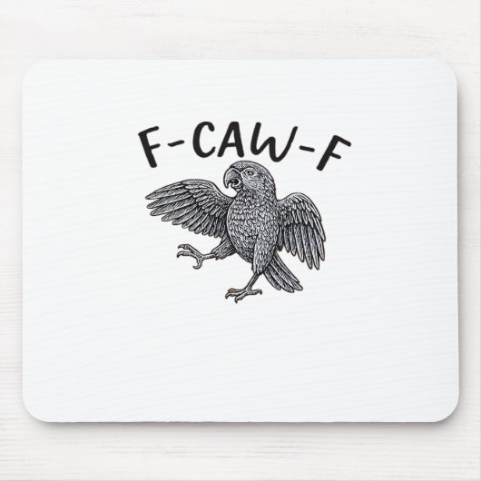 ミニマルなデザインのF Caw F マウスパッド (正面)