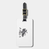 ミニマルなデザインのF Caw F ラゲッジタグ (正面縦)