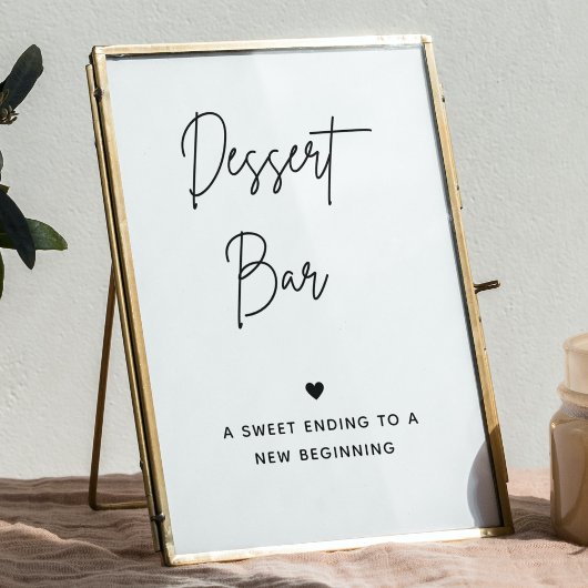 ミニマルなデザートバーサイン |デザートテーブル記号 ポスター