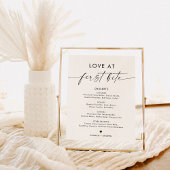 ミニマルなデザートメニューサイン、最初の一口で愛 ポスター